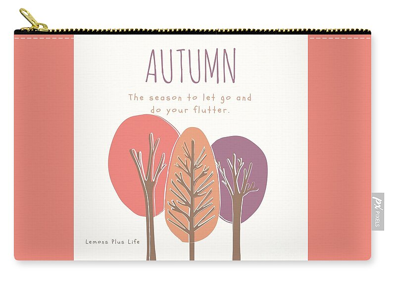Autumn Zip Pouch featuring the digital art Autumn Flutter by Carol Riddle