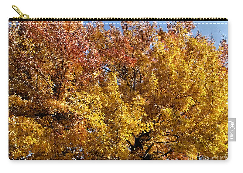 Photos Zip Pouch featuring the digital art Autumn Gold by John Krakora