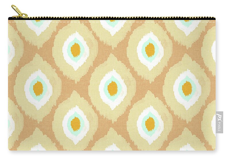 Ikat Zip Pouch featuring the digital art Autumn Ikat- Art by Linda Woods by Linda Woods