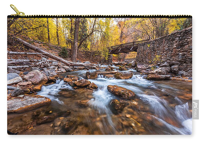 River Zip Pouch featuring the photograph Autumn in American Fork Canyon by Scott Law