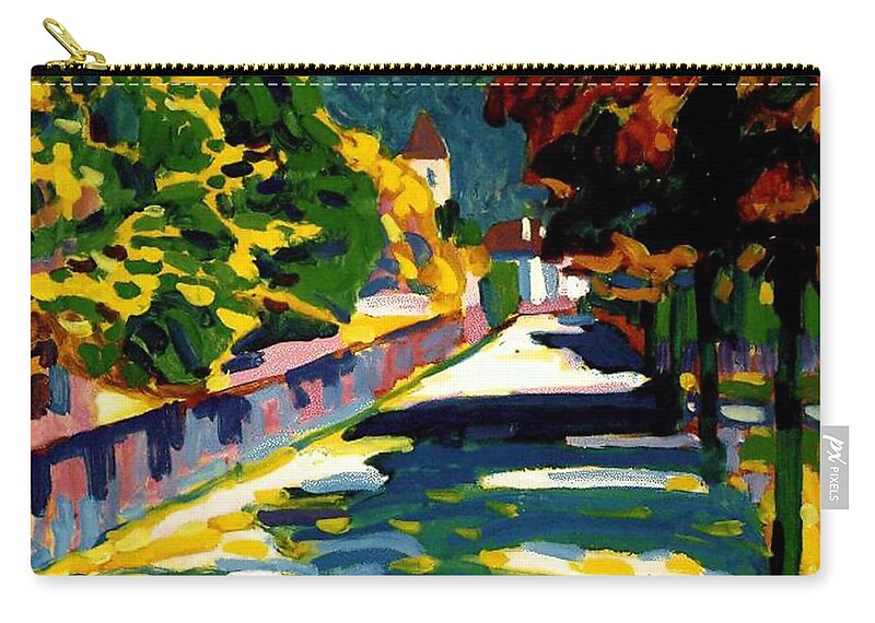 Autumn In Bavaria Zip Pouch featuring the painting Autumn in Bavaria by Wassily Kandinsky