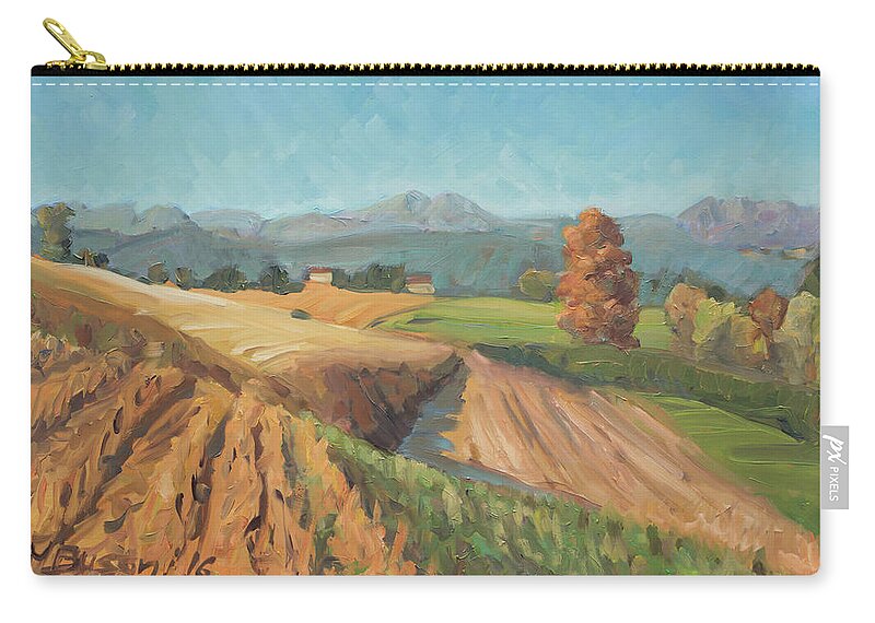 Fall Zip Pouch featuring the painting Autumn in Brianza by Marco Busoni