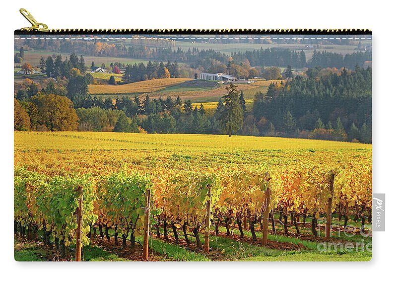 Grapes Zip Pouch featuring the photograph Autumn in Oregon Wine Country by Bruce Block