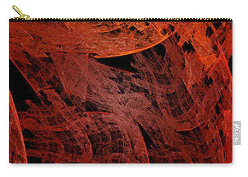 Andee Design Abstract Zip Pouch featuring the digital art Autumn In Space Abstract Pano 2 by Andee Design