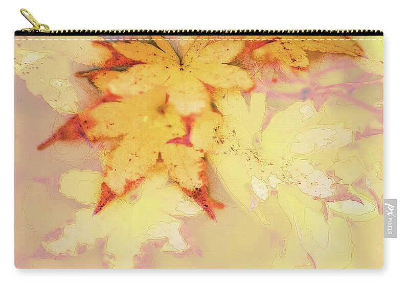 Yellow Zip Pouch featuring the mixed media Autumn in Yellow by Terry Davis