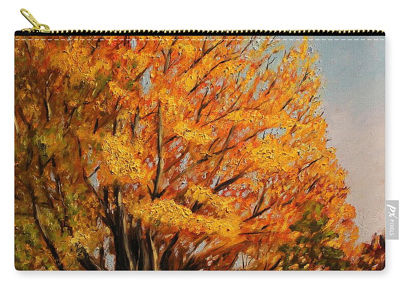 Autumn Zip Pouch featuring the painting Autumn Leaves at High Cliff by Daniel W Green