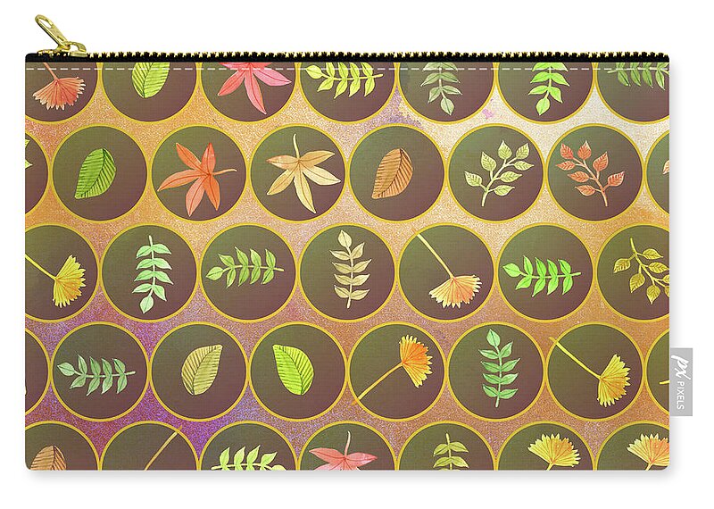 Leaves Zip Pouch featuring the digital art Autumn leaves by Gaspar Avila
