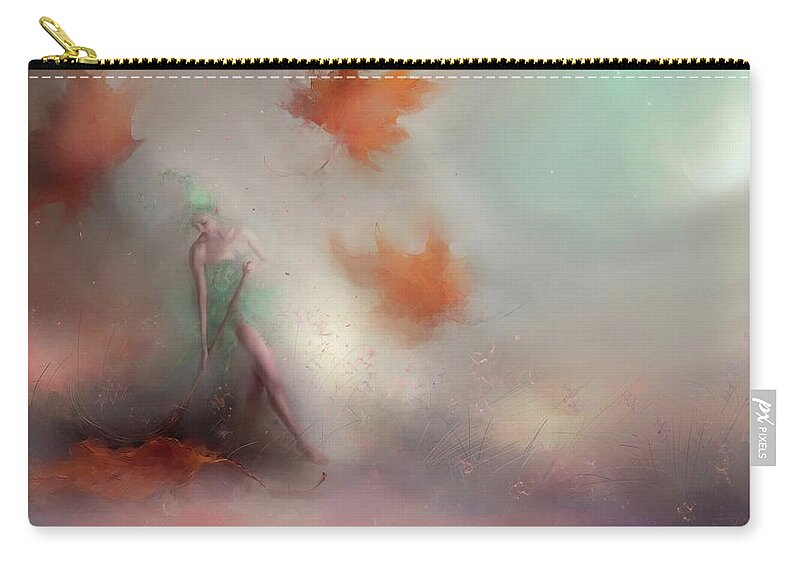 Fairy Zip Pouch featuring the painting Autumn Leaves by Joe Gilronan