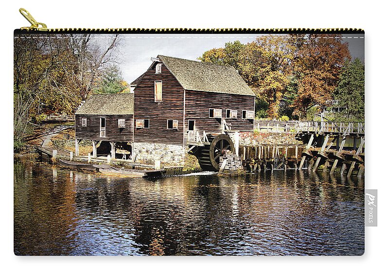 Philipsburg Manor House Zip Pouch featuring the photograph Autumn Mill by Cate Franklyn