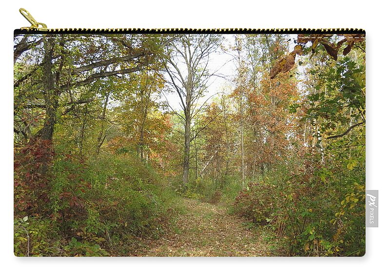 Autumn Zip Pouch featuring the photograph Autumn Path by Kimberly Mackowski