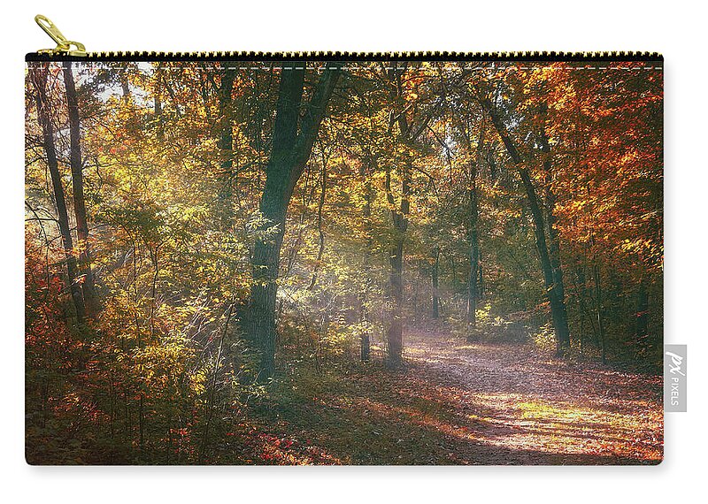Autumn Zip Pouch featuring the photograph Autumn Path by Scott Norris