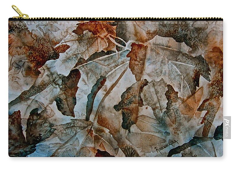Watercolor Zip Pouch featuring the painting Autumn Patterns by Carolyn Rosenberger