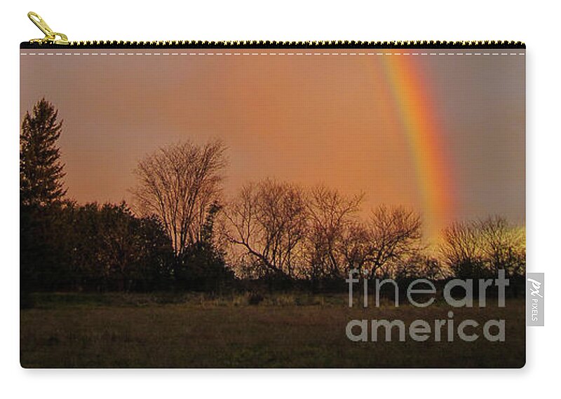 Cheryl Baxter Photography Zip Pouch featuring the photograph Autumn Rainbow by Cheryl Baxter