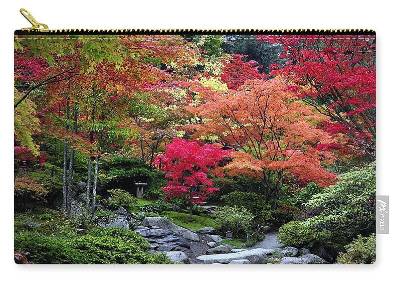 Landscape Zip Pouch featuring the photograph Autumn Serenity by Emerita Wheeling