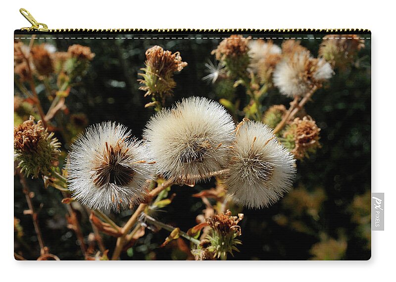 Nature Zip Pouch featuring the photograph Autumn Thistle by Ron Cline