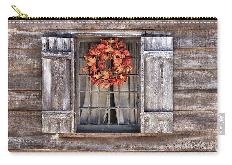 Window Zip Pouch featuring the photograph Autumn Window by Jayne Carney
