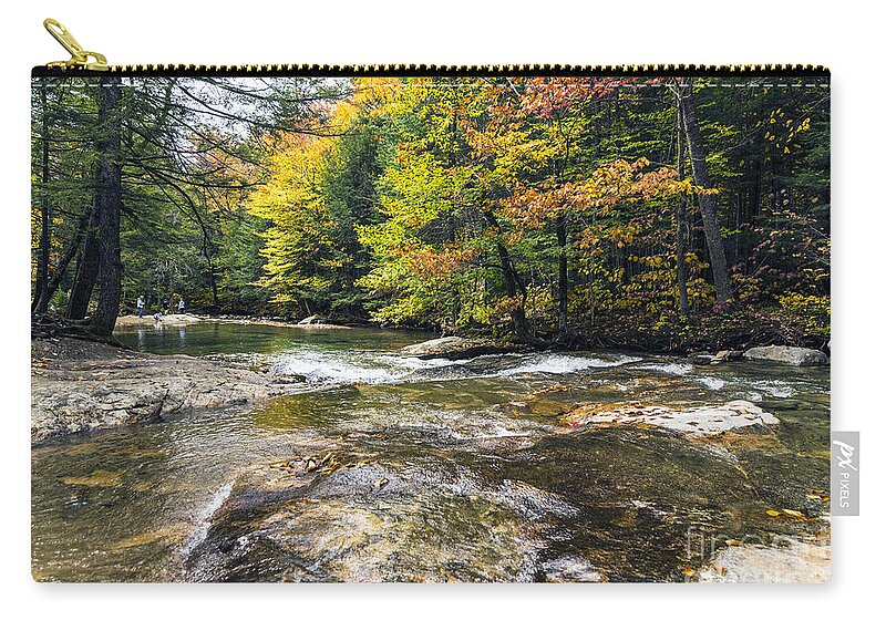 Franconia Notch Zip Pouch featuring the photograph Autumns Kiss by Anthony Baatz
