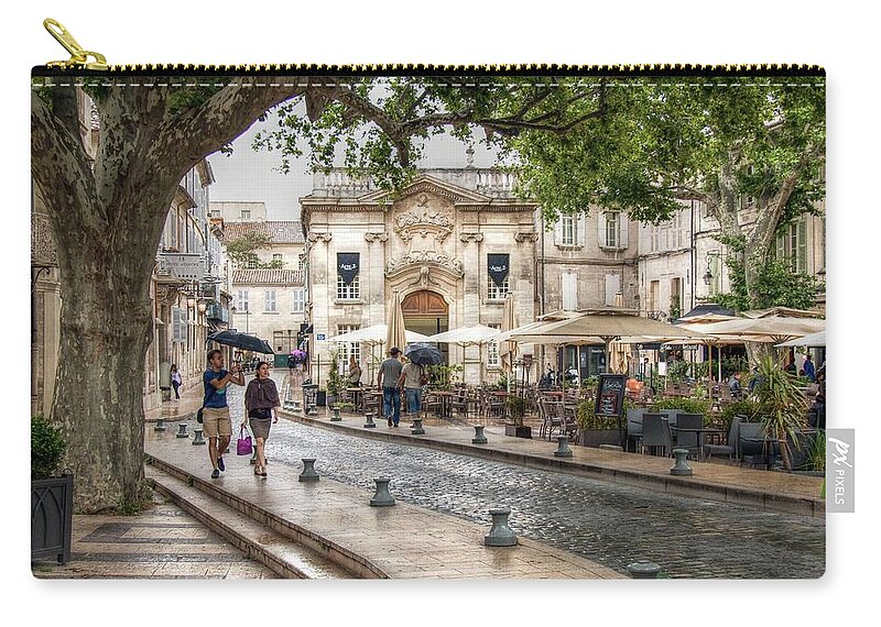 Avignon Zip Pouch featuring the photograph Avignon in the rain by Claudio Maioli