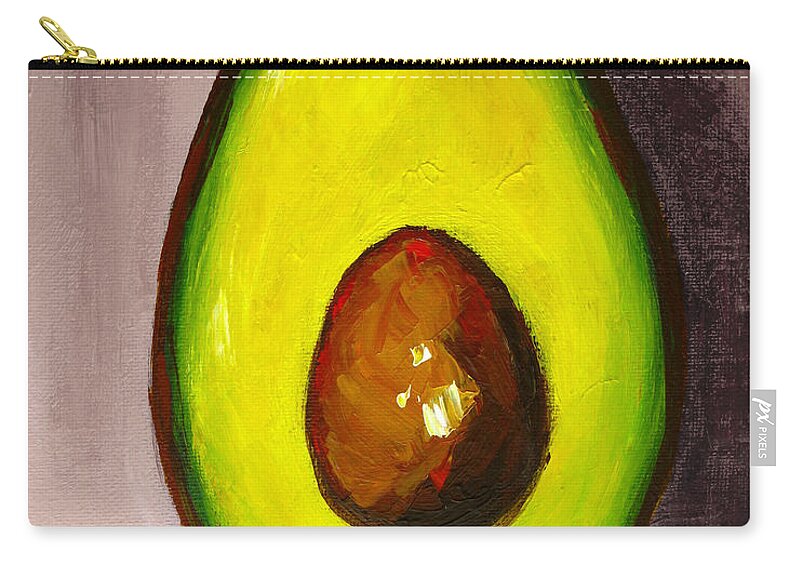 Modern Avocado Art Zip Pouch featuring the painting Avocado Modern Art Kitchen Decor #5 by Patricia Awapara