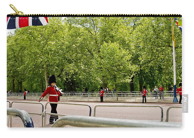 London Zip Pouch featuring the photograph Awaiting the Royals. by Elena Perelman