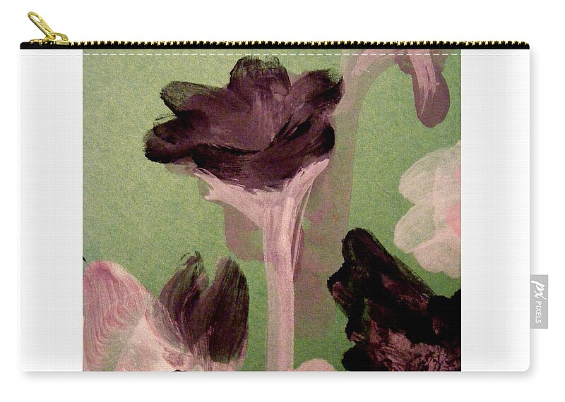 Abstract Flower Painting In Gouache Zip Pouch featuring the painting Awakening by Nancy Kane Chapman