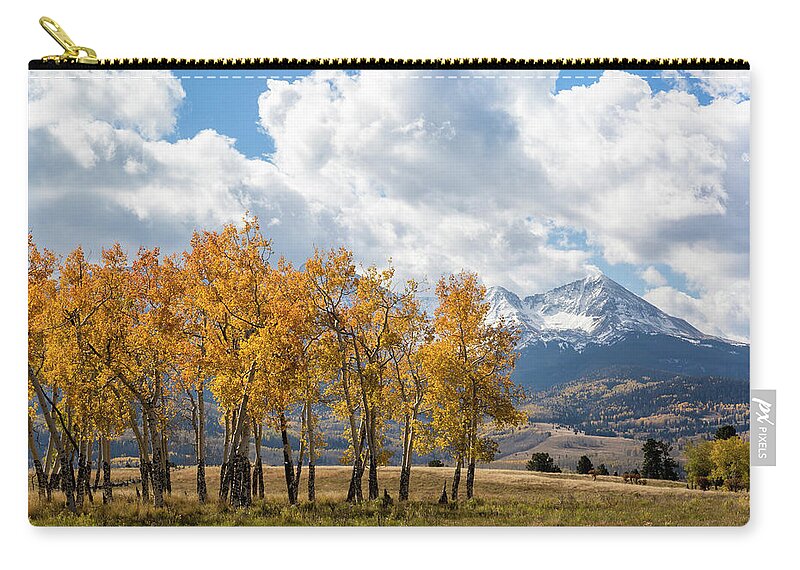 Aspens Zip Pouch featuring the photograph Awesome Autumn View by Denise Bush
