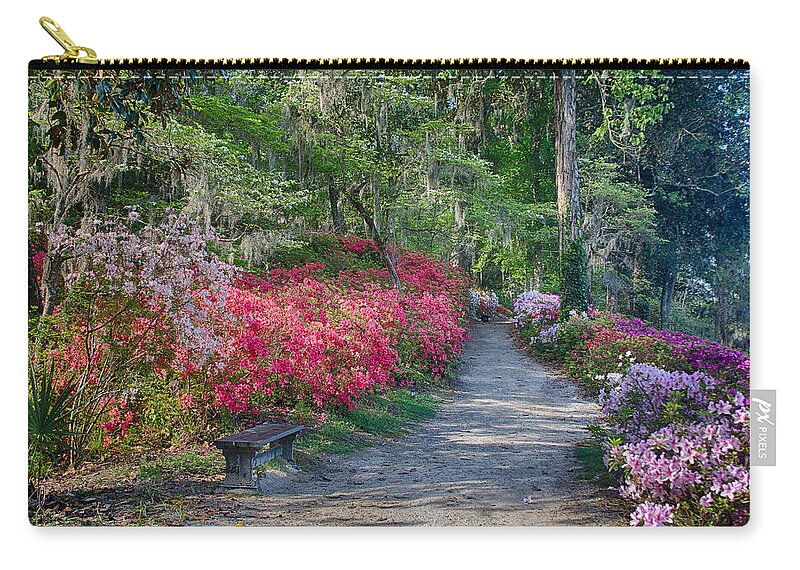 Middleton Place Zip Pouch featuring the photograph Azalea Path by Patricia Schaefer