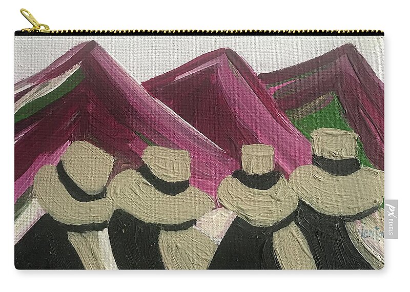 Aztec Zip Pouch featuring the painting The Andes by Clare Ventura