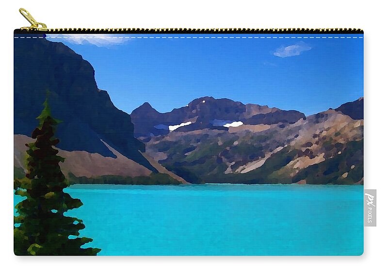 Scenic Zip Pouch featuring the photograph Azure Blue Mountain Lake by Greg Hammond