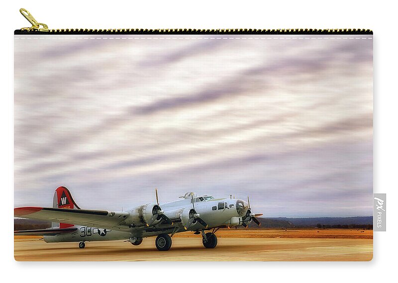 B-17 Zip Pouch featuring the photograph B-17 Aluminum Overcast - Bomber - Cantrell Field by Jason Politte