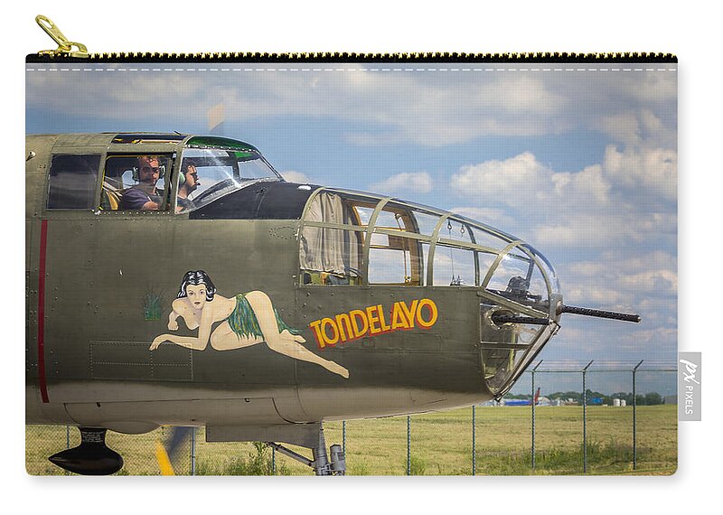 2 Zip Pouch featuring the photograph B-25 Tondelayo by Jack R Perry
