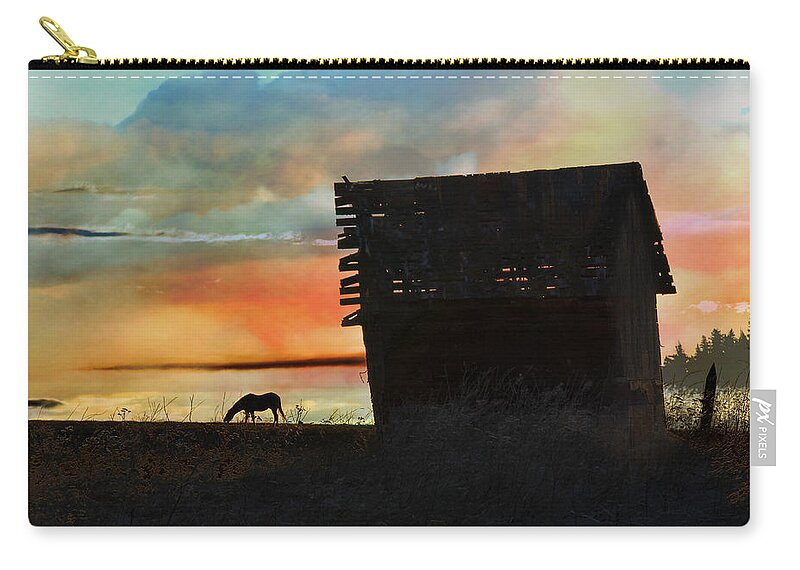Old Barns Zip Pouch featuring the photograph B. C. Barn # 1672 by Ed Hall