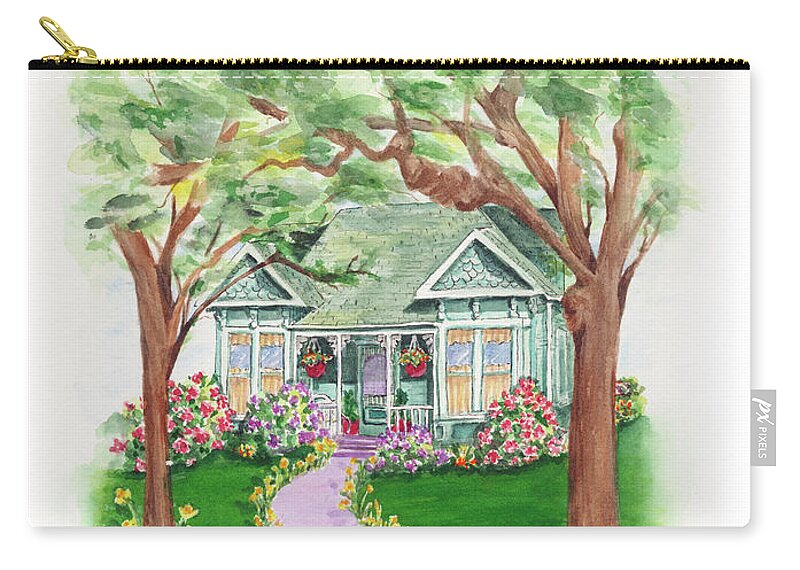 Ashland Zip Pouch featuring the painting B Street by Lori Taylor