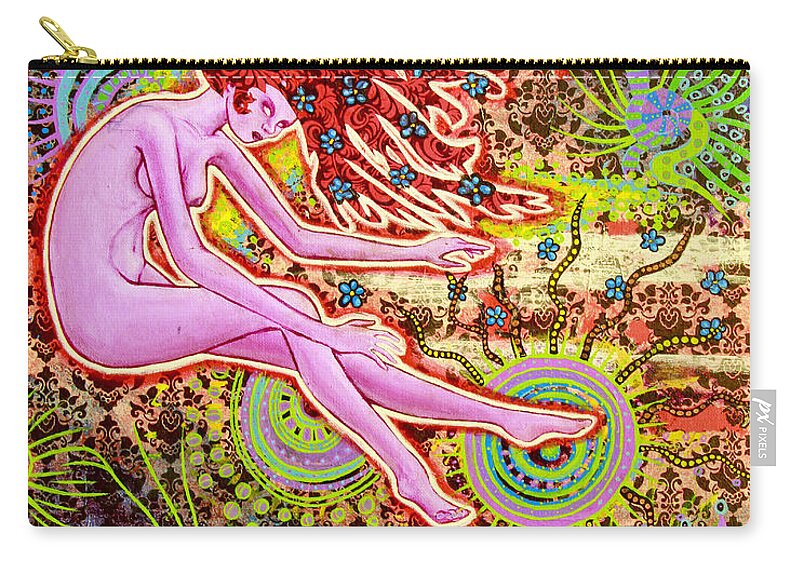 Fairy Zip Pouch featuring the painting Baby, Did You Forget To Take Your Meds? by Bobby Zeik