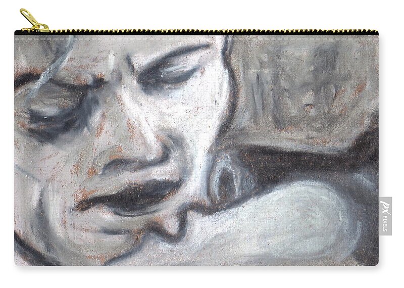 Painting Zip Pouch featuring the painting Baby I'm crazy about Ya noir series by Todd Peterson