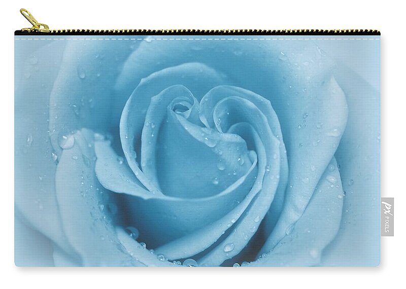 Rose Zip Pouch featuring the photograph Baby Soft - Blue by Angie Tirado