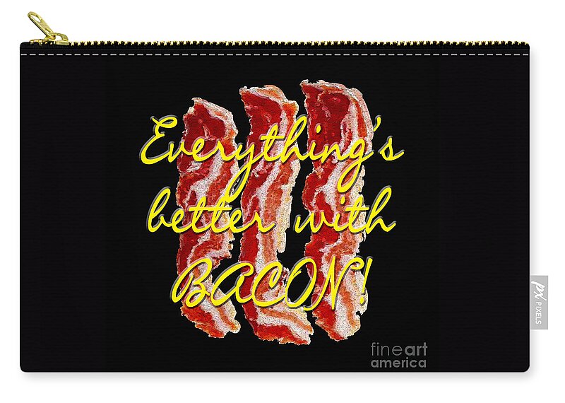 Bacon Zip Pouch featuring the painting Bacon by Two Hivelys