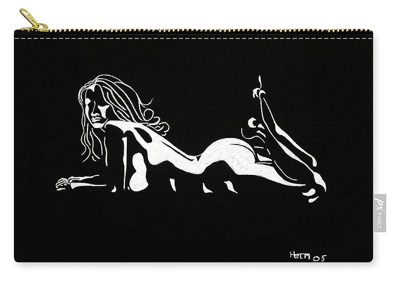  Sex Photographs Zip Pouch featuring the drawing Bad Girl by Mayhem Mediums