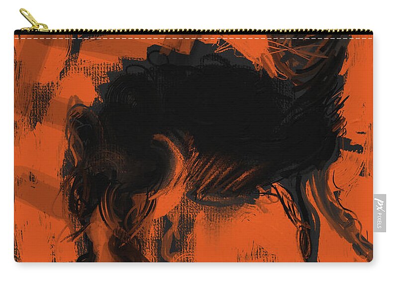 Black Cat Zip Pouch featuring the mixed media Bad Luck by Russell Pierce