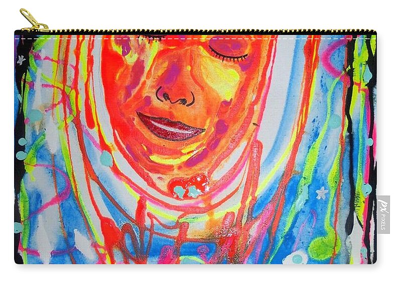 Dream Zip Pouch featuring the painting Baddreamgirl by Robert Francis