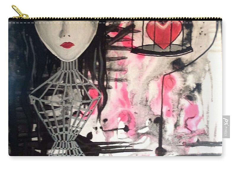 Dolls Zip Pouch featuring the painting Badheart by Robert Francis
