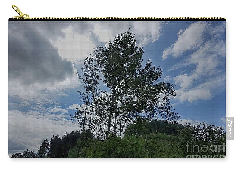 Baum Zip Pouch featuring the photograph Baeume im Wind Trees in the wind by Eva-Maria Di Bella
