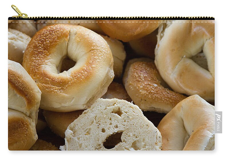 Food Carry-all Pouch featuring the photograph Bagels 1 by Michael Fryd