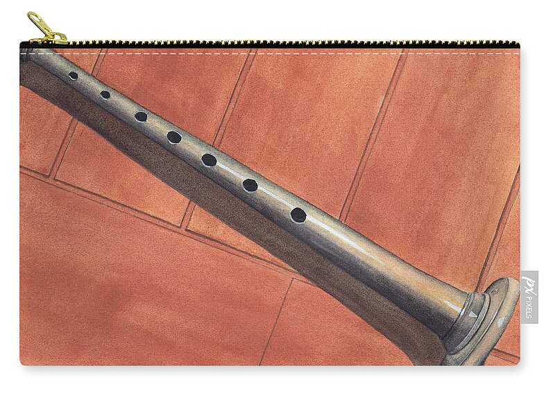 Bag Zip Pouch featuring the painting Bagpipe Chanter by Ken Powers