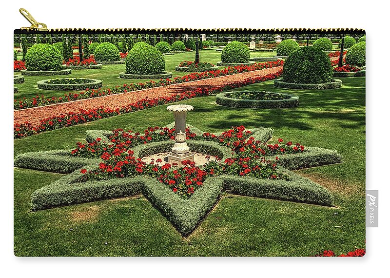 Acre Zip Pouch featuring the photograph Baha'i Gardens by Dimitry Papkov