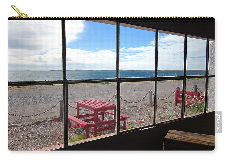 Bahia Bustamante Window Zip Pouch featuring the photograph Bahia Bustamante Window by Sandy Taylor