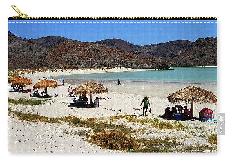 Beach Zip Pouch featuring the photograph Balanadra Beach, La Paz, Mexico by Robert McKinstry