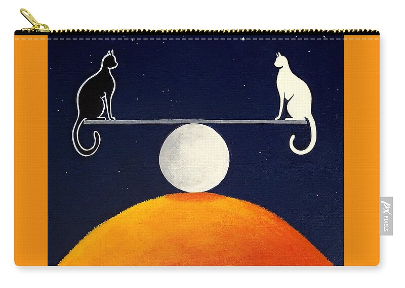 Balance Zip Pouch featuring the painting Balance With Me by Debbie Criswell