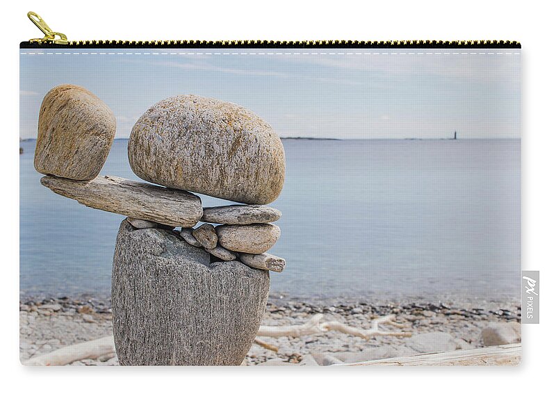 Rocks Zip Pouch featuring the photograph Balanced by Holly Ross