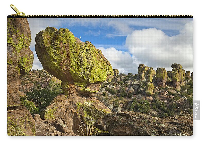 00559301 Zip Pouch featuring the photograph Balanced Rock Formation by Yva Momatiuk John Eastcott